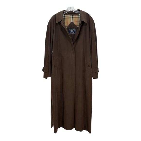 Burberry Women's M/L Trench Coat Nova Check Long Belted Chocolate Brown - Picture 5 of 10